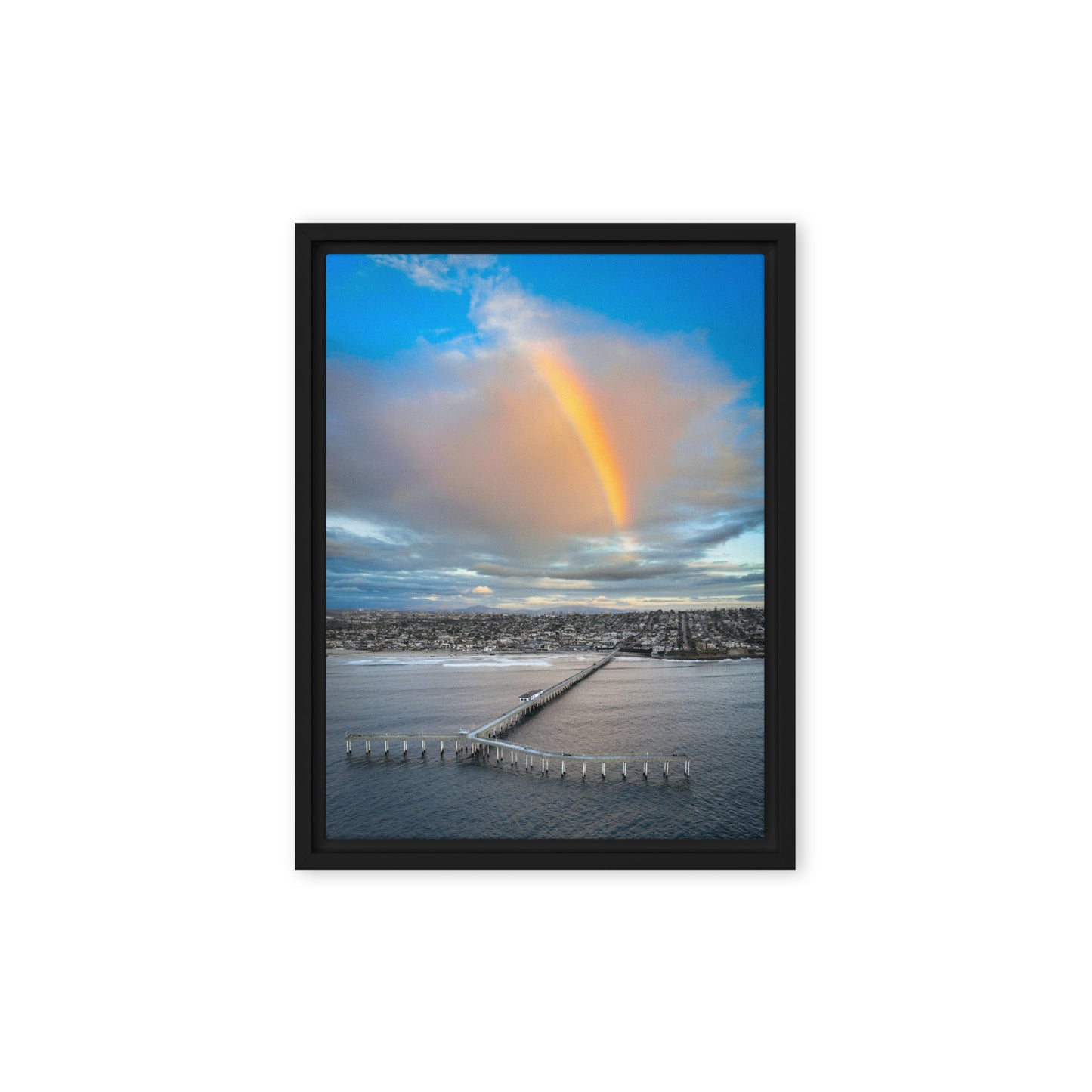 Rainbow Pier Framed Canvas