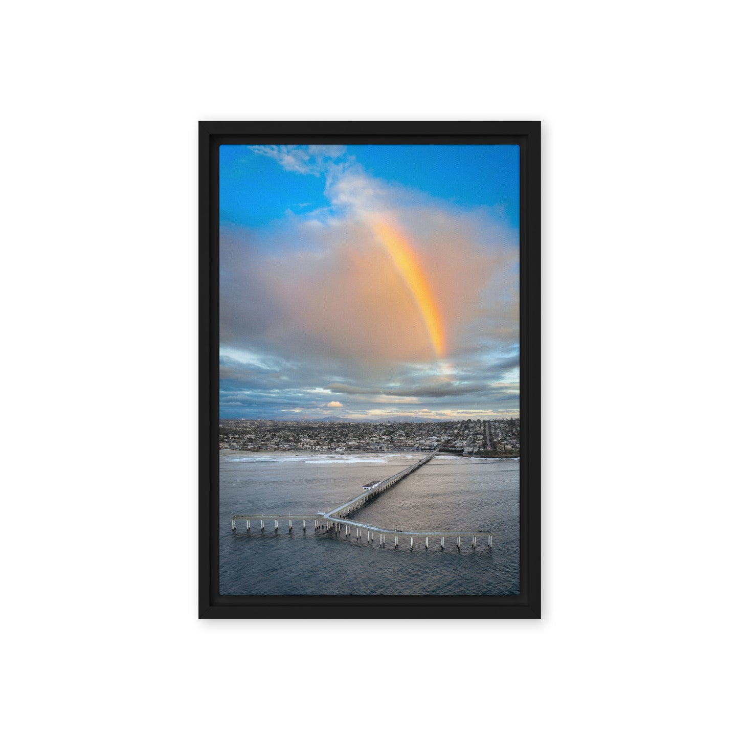 Rainbow Pier Framed Canvas