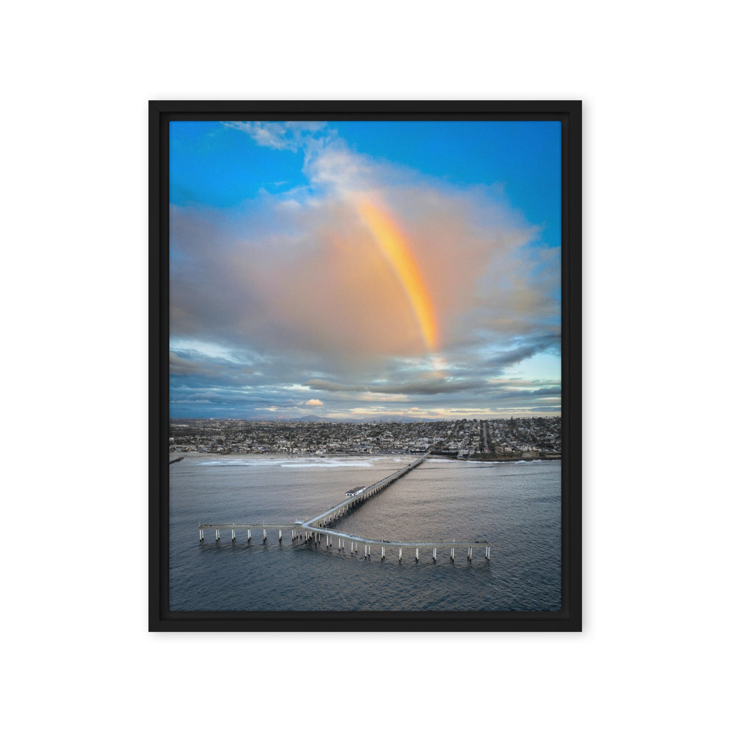 Rainbow Pier Framed Canvas