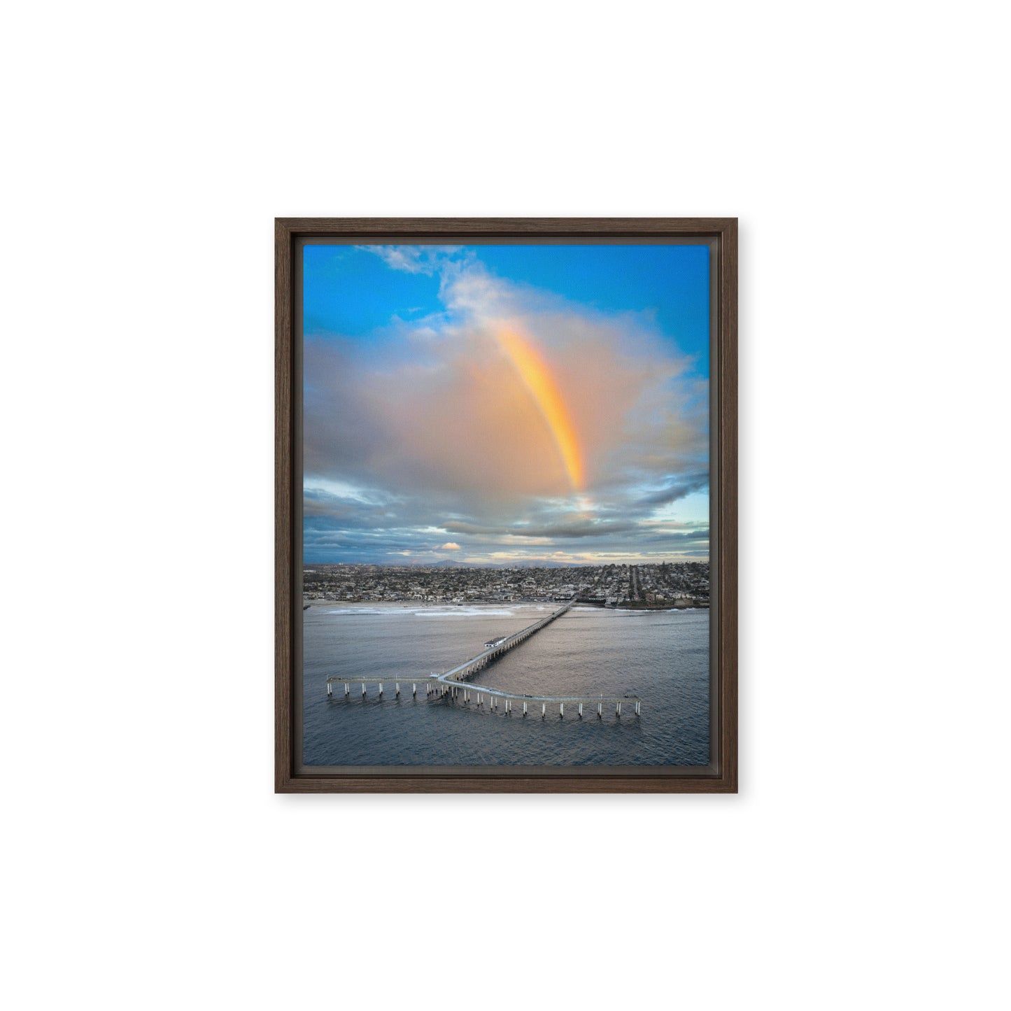 Rainbow Pier Framed Canvas