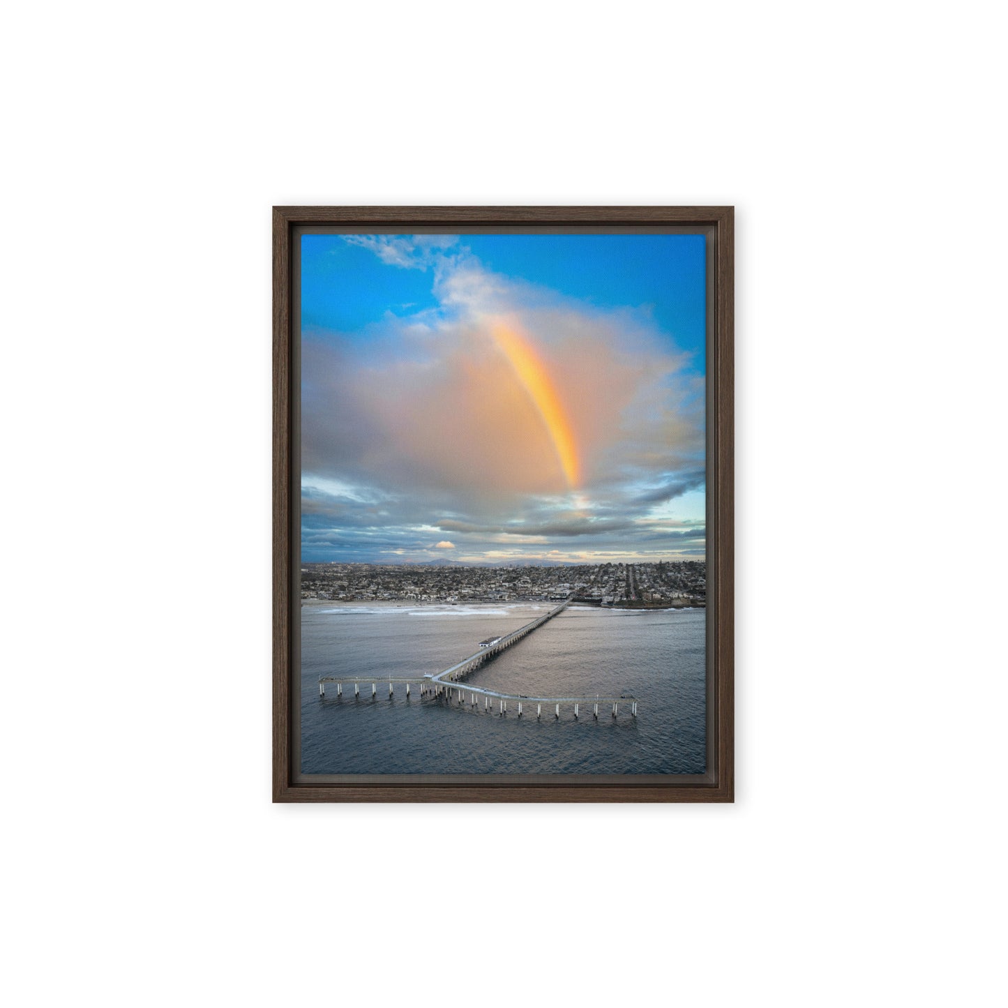 Rainbow Pier Framed Canvas