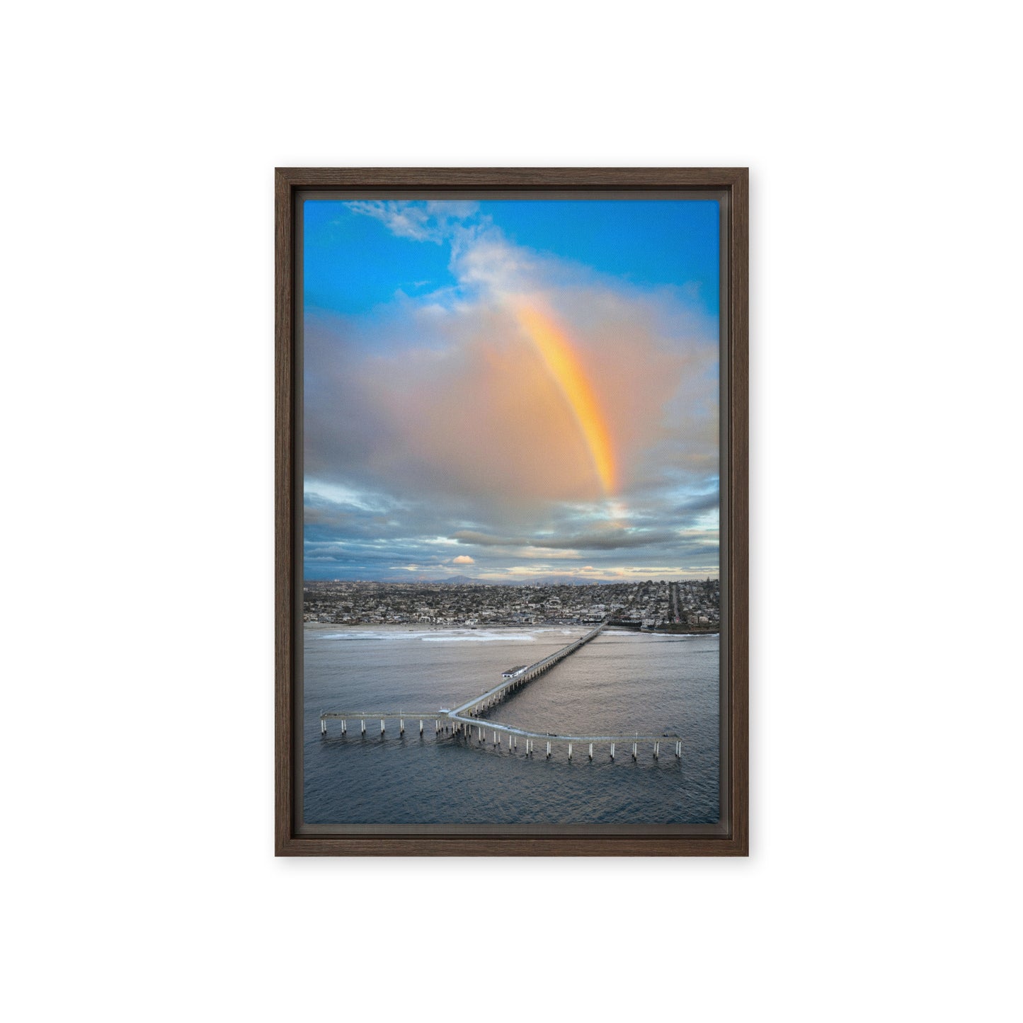 Rainbow Pier Framed Canvas