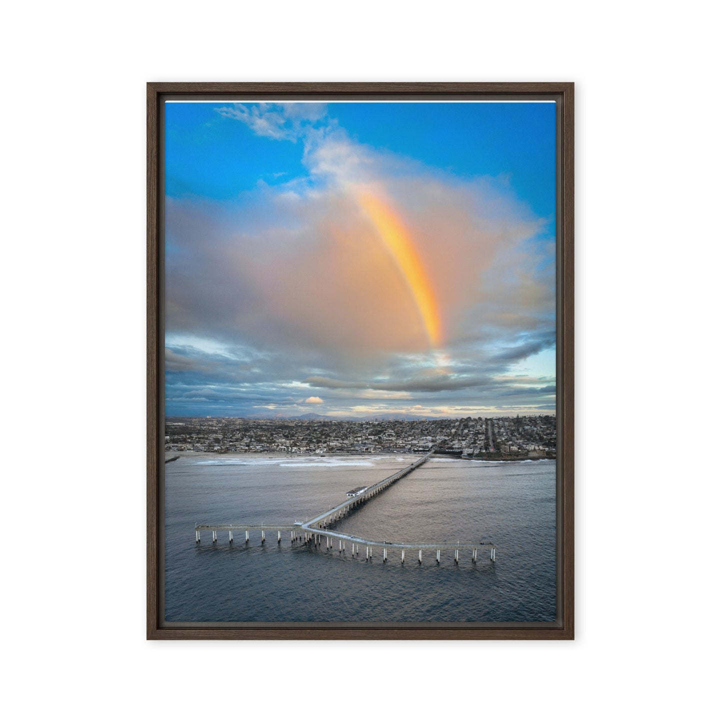 Rainbow Pier Framed Canvas