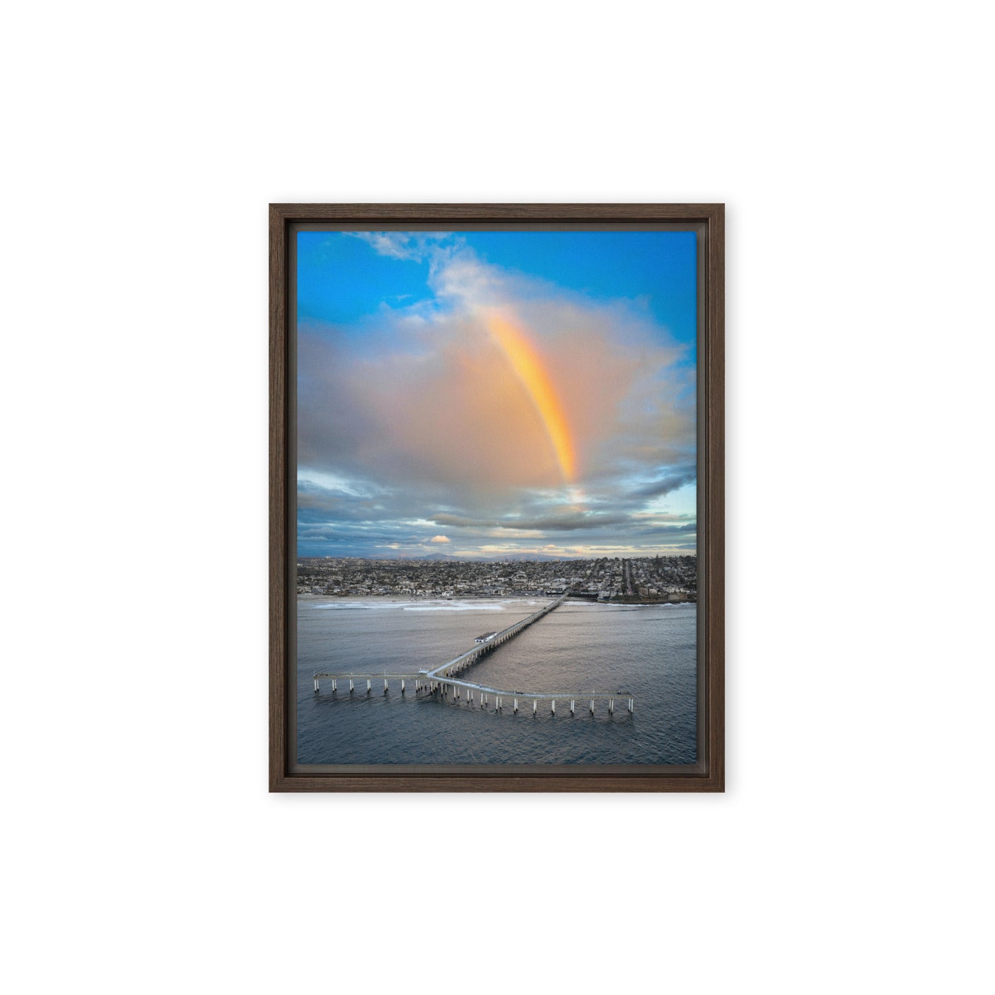 Rainbow Pier Framed Canvas