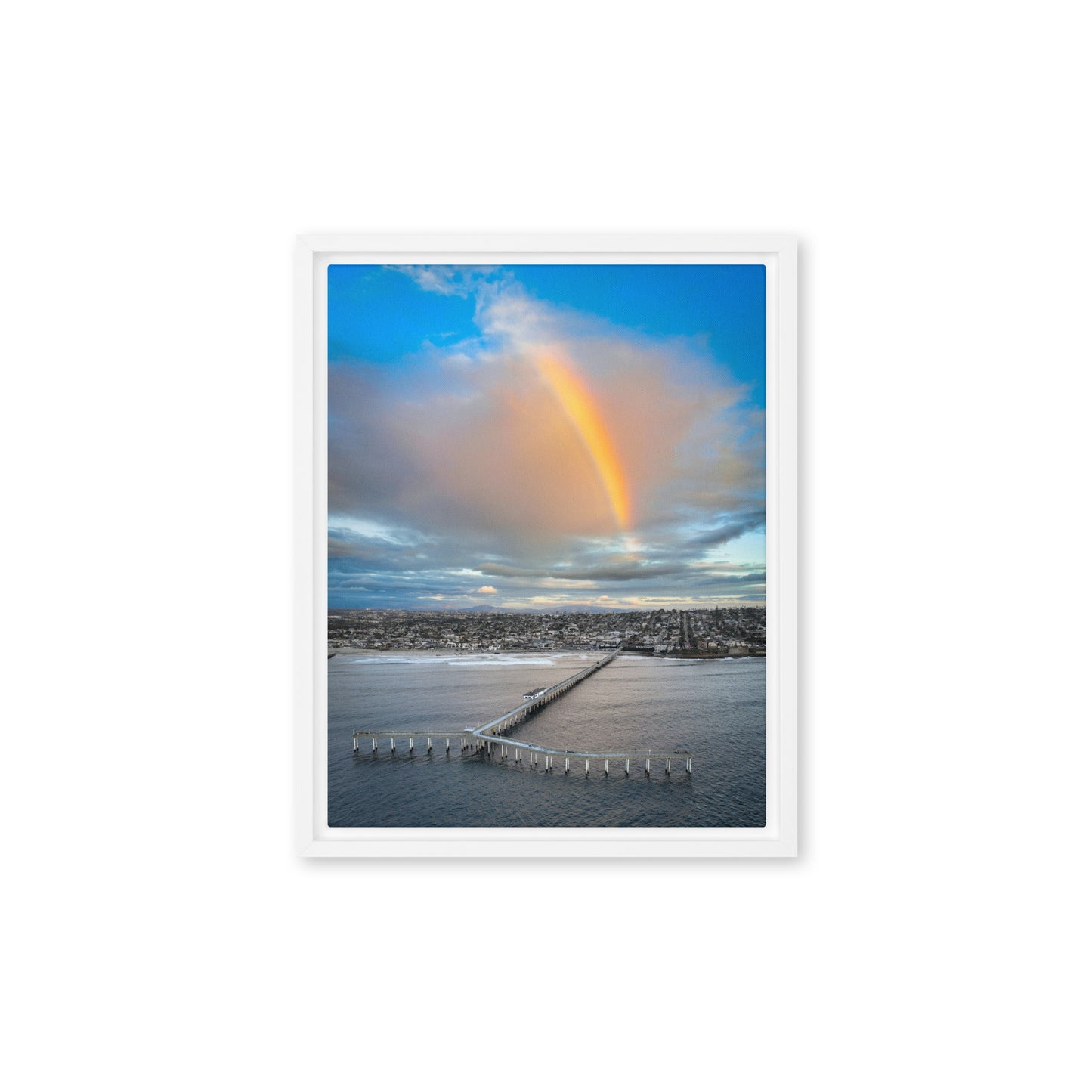 Rainbow Pier Framed Canvas