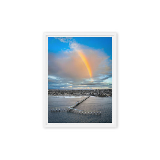 Rainbow Pier Framed Canvas