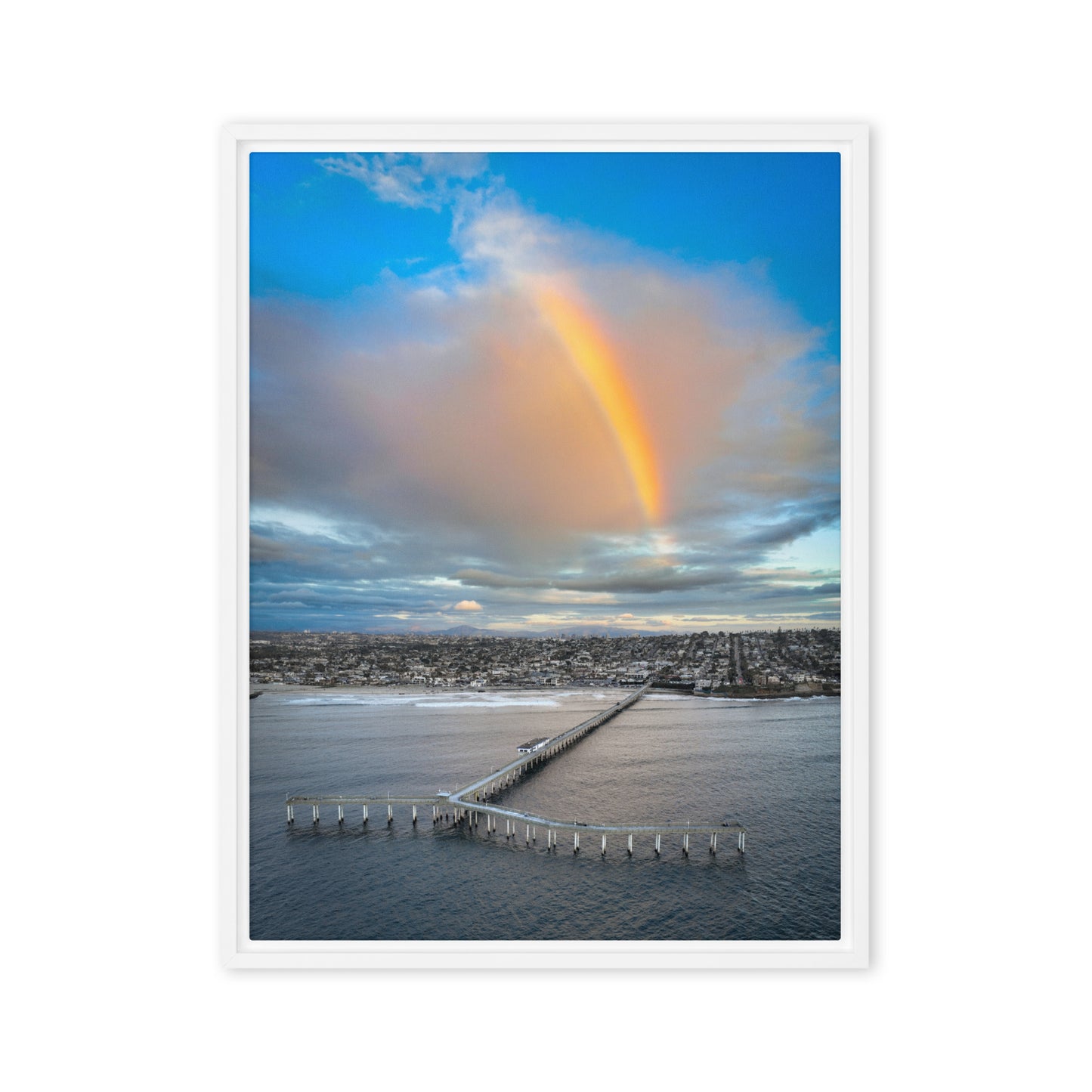 Rainbow Pier Framed Canvas