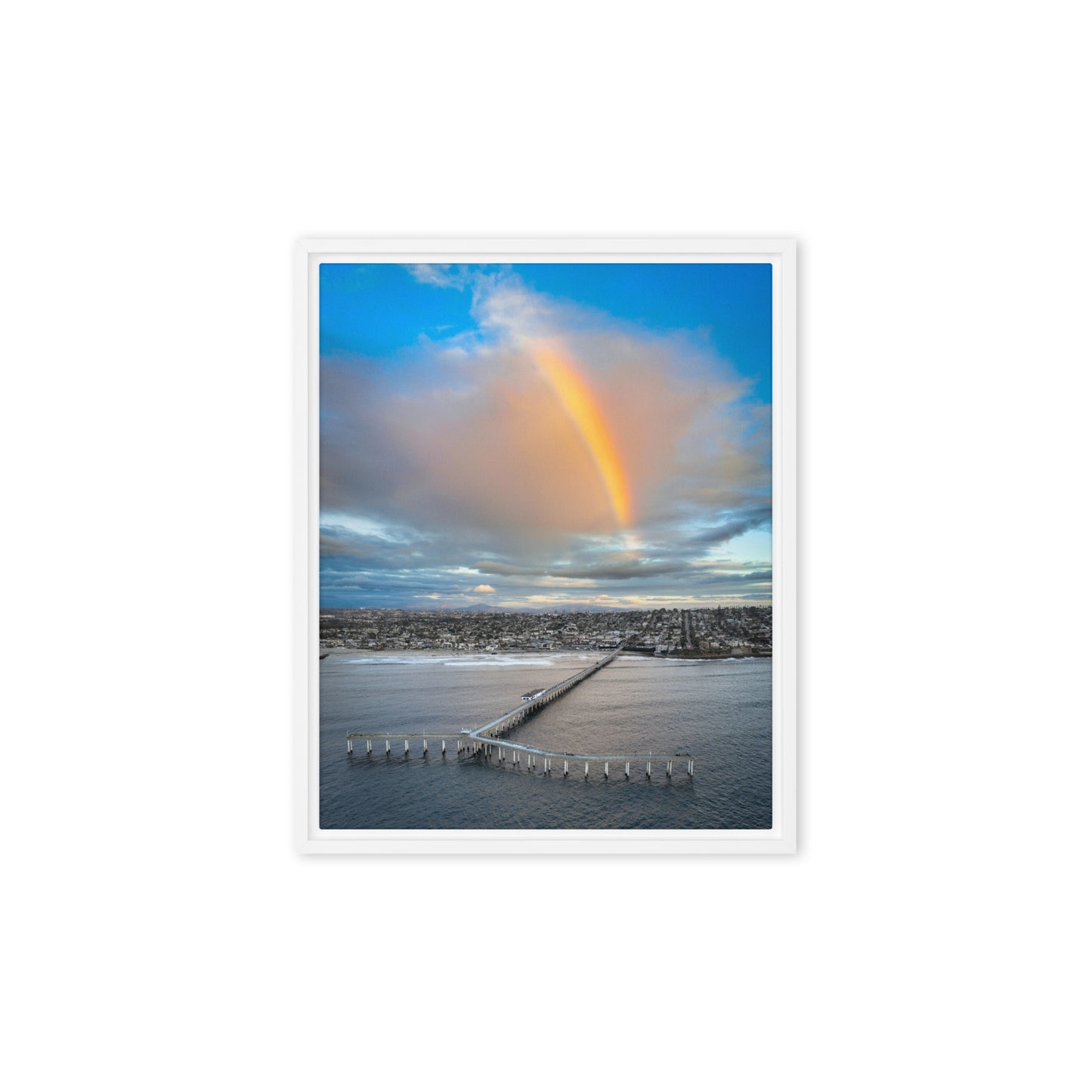 Rainbow Pier Framed Canvas