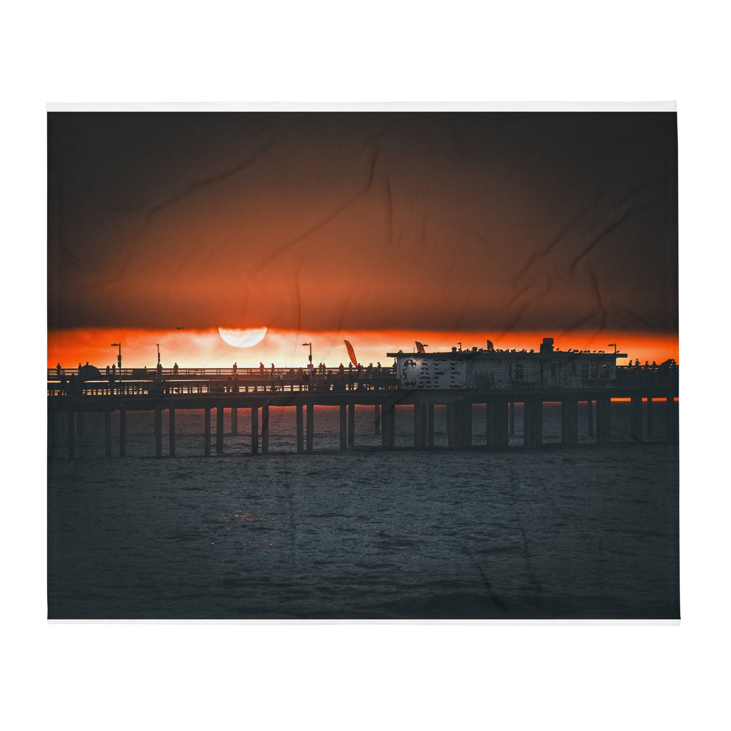 Pier at Sunset Throw Blanket