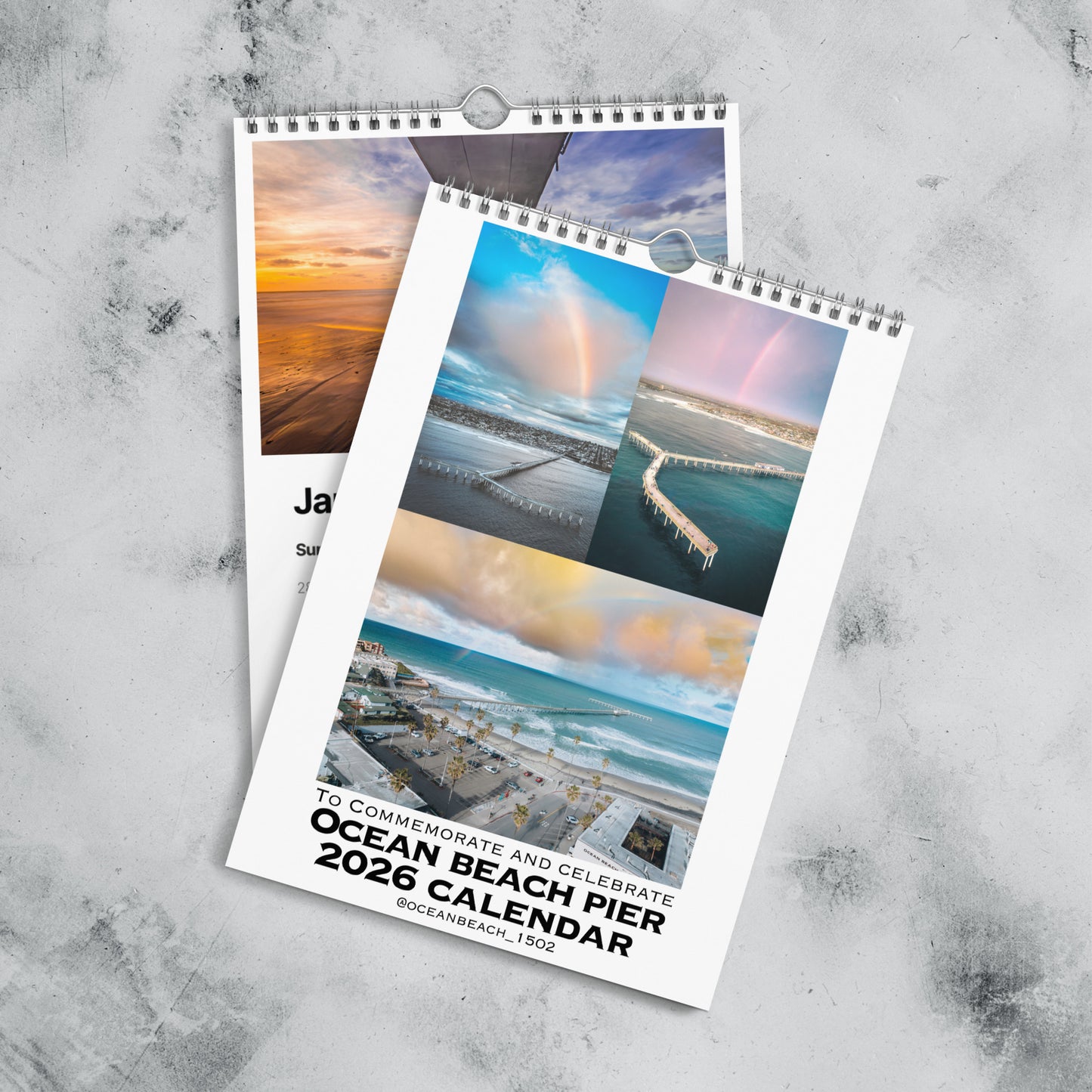 2026 Ocean Beach Pier Wall Calendar